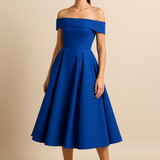 HERBERGER | Damen Schulterfreies A-Linien Kleid, Atmungsaktiv und Stilvoll