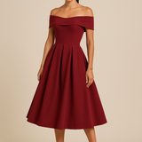 HERBERGER | Damen Schulterfreies A-Linien Kleid, Atmungsaktiv und Stilvoll