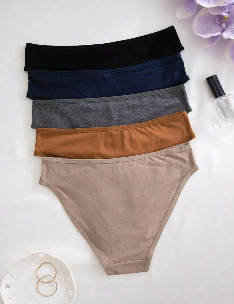 5er Pack Damen Unterwäsche unifarben