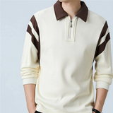 Strukturweg Herren Langarm Polo-Shirt