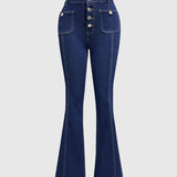 Damen Jeans mit Knopfleiste