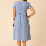 HERBERGER | Sommerliches Damen Midikleid in Baumwolloptik mit schulterfreiem Schnitt