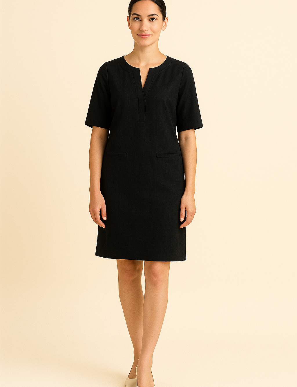 HERBERGER | Sommerliches Damen Kleid in Leinenoptik mit taillierter Passform luftig & leicht