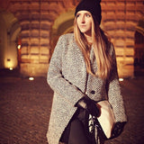 Karierter Wollmantel