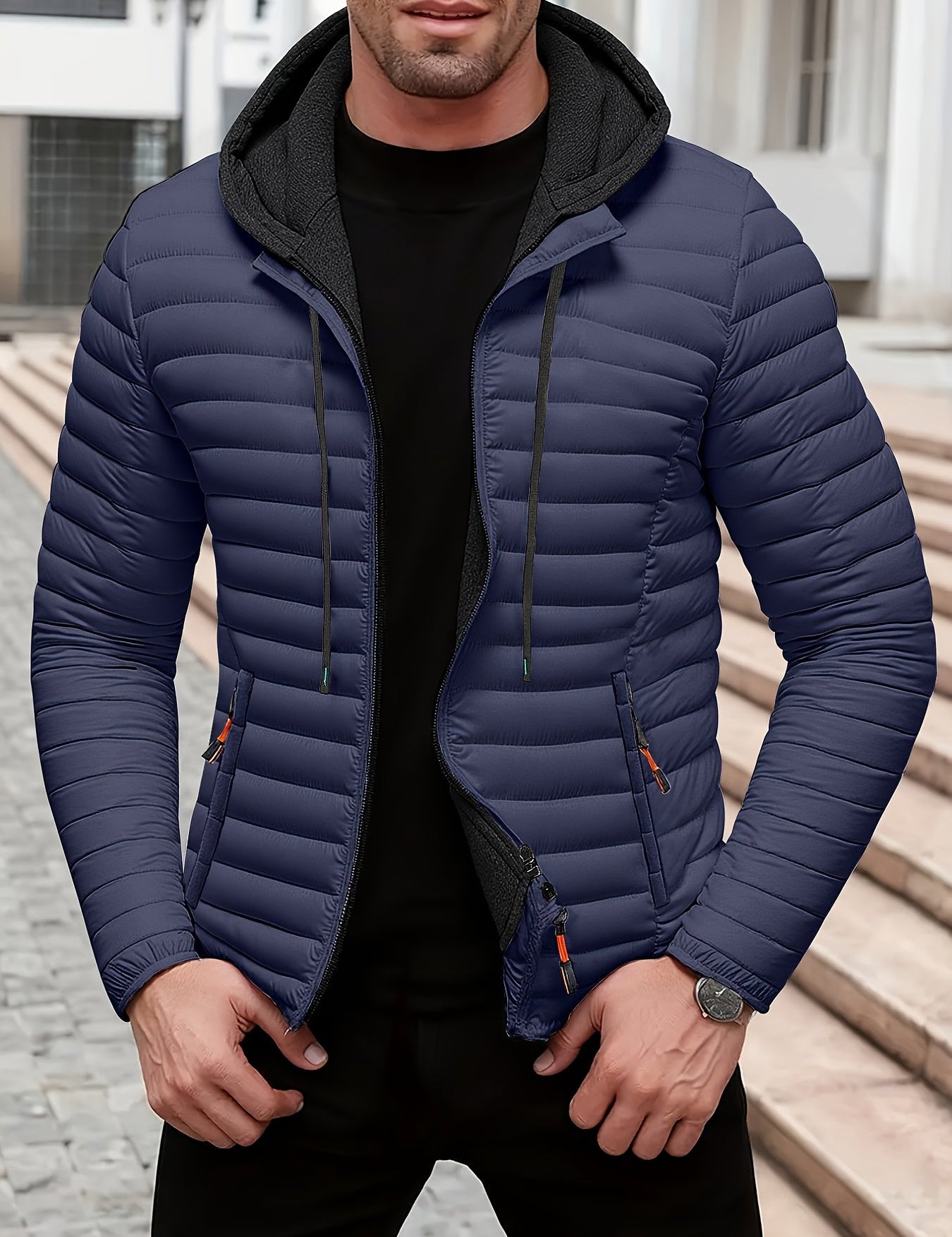 Dielmar™ Gesteppte Kapuzenjacke Mit Frontreissverschluss