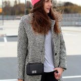 Karierter Wollmantel