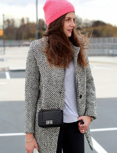 Karierter Wollmantel