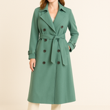 HERBERGER | Eleganter Damen Trenchcoat lang mit Bindegürtel und Knopfleiste