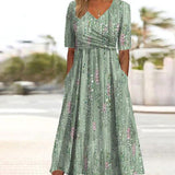 Pflanzenzauber Midi Kleid