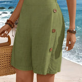 Fenella Bequeme Kurze Mit Knöpfen