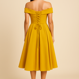 HERBERGER | Damen Schulterfreies A-Linien Kleid, Atmungsaktiv und Stilvoll