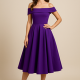 HERBERGER | Damen Schulterfreies A-Linien Kleid, Atmungsaktiv und Stilvoll