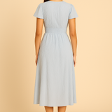 HERBERGER | Damen Maxikleid luftig-leicht mit Knopfleiste und Puffärmeln