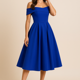 HERBERGER | Damen Schulterfreies A-Linien Kleid, Atmungsaktiv und Stilvoll