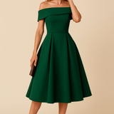 HERBERGER | Damen Schulterfreies A-Linien Kleid, Atmungsaktiv und Stilvoll