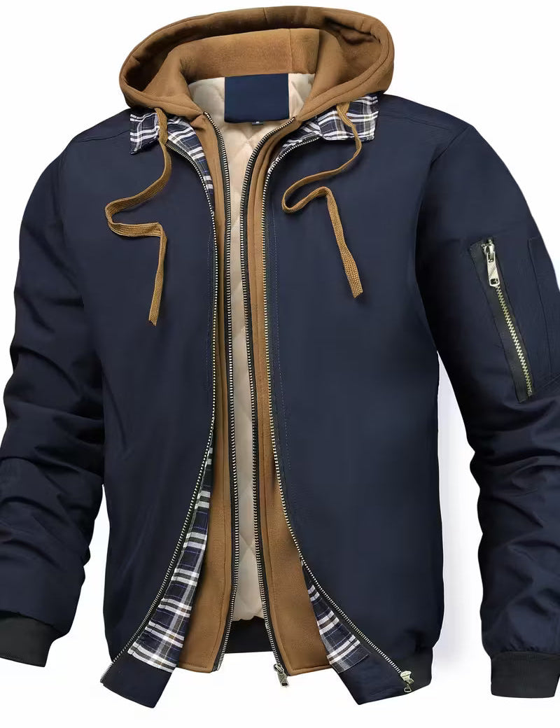 Sylvain™ Kapuzen Jacke Im Luftwaffe Stil Mit Reissverschluss