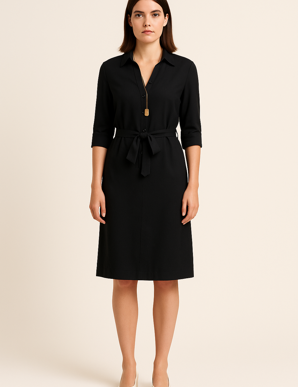 HERBERGER | Festliches Damen Hemdblusenkleid mit Knopfleiste