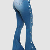 Damen Jeans mit Elastischem Reissverschluss