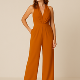HERBERGER | Damen Jumpsuit ärmellos mit tiefem V-Ausschnitt und weitem Bein