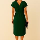 HERBERGER | Damen Elegantes Wickelkleid in Midilänge mit V-Ausschnitt