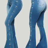 Damen Jeans mit Elastischem Reissverschluss