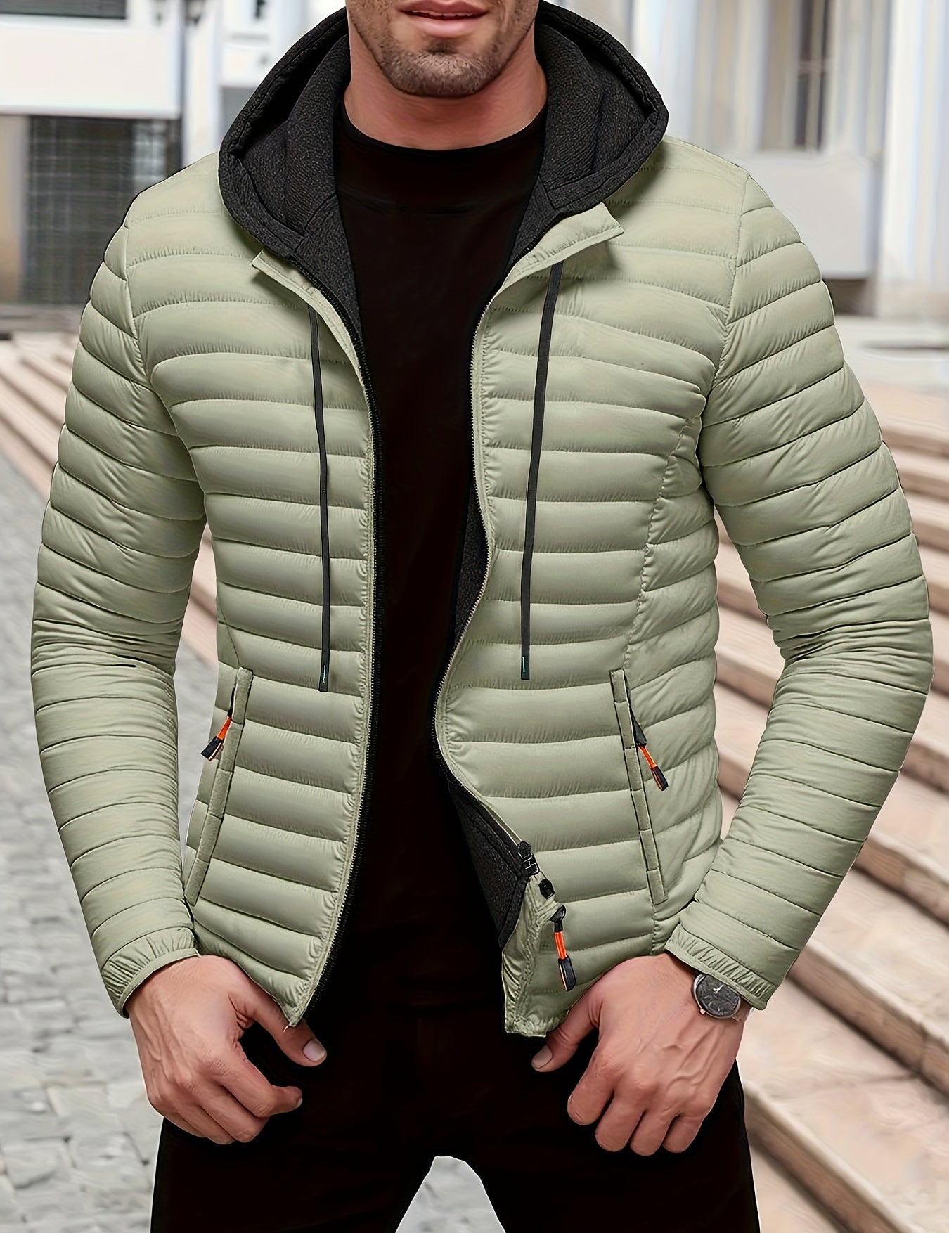 Dielmar™ Gesteppte Kapuzenjacke Mit Frontreissverschluss