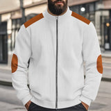 Leo - Corduroy Farbblock Stehkragen Reissverschlussjacke