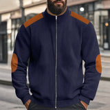 Leo - Corduroy Farbblock Stehkragen Reissverschlussjacke