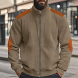 Leo - Corduroy Farbblock Stehkragen Reissverschlussjacke