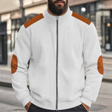 Leo - Corduroy Farbblock Stehkragen Reissverschlussjacke