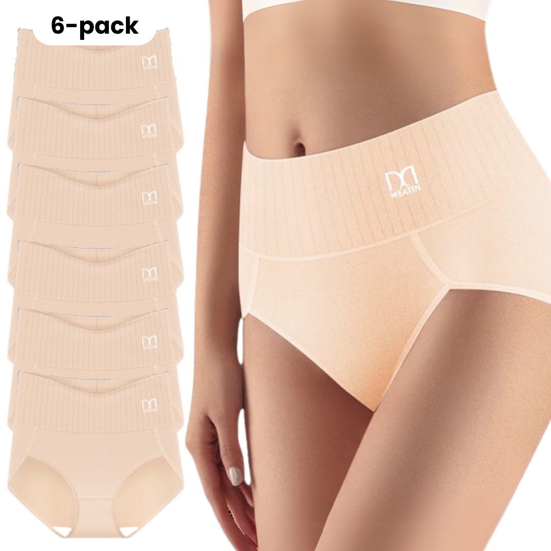 FlexiFit™ 6er-Pack Atmungsaktive und Bequeme Unterwäsche mit Hoher Taille und Bauchstütze
