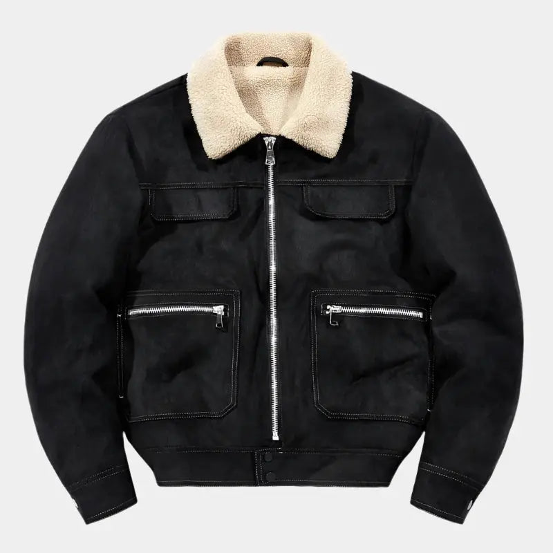 Exklusive Fleece-Wildlederjacke