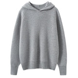 Damen Kaschmir Hoodie dick gestrickt, locker & warm