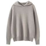 Damen Kaschmir Hoodie dick gestrickt, locker & warm