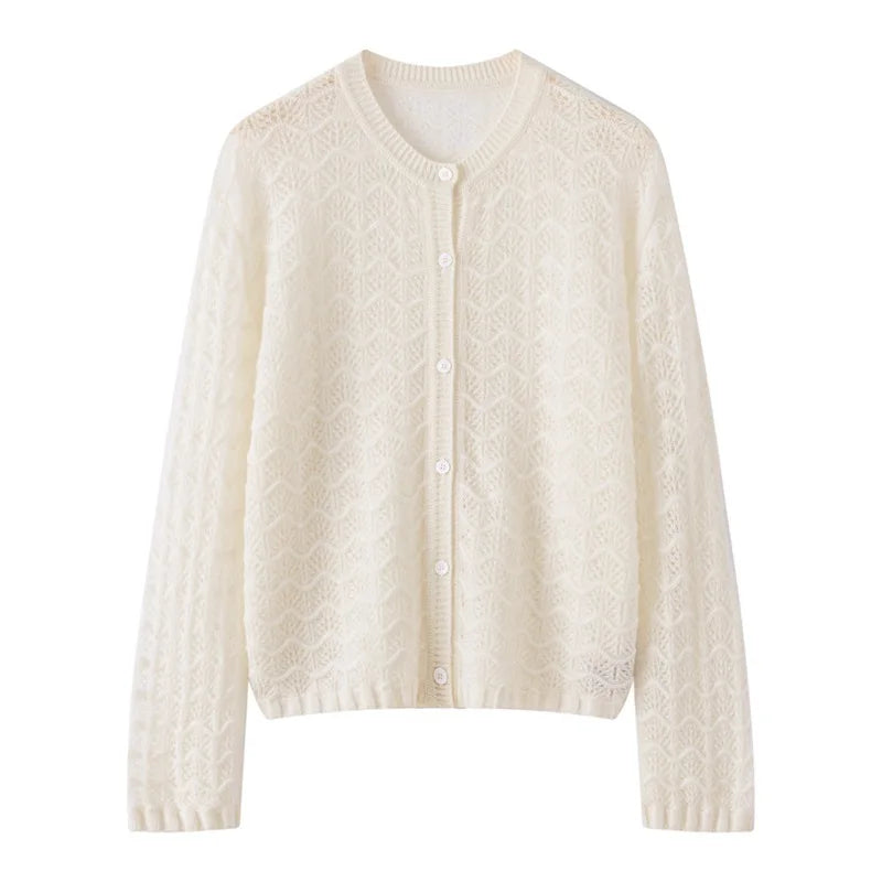 Kaschmir Damen Strickjacke offen, edel für Herbst und Winter