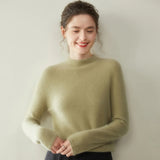 Locker sitzendes Kaschmir-Basic mit Stehkragen