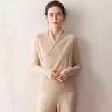 Damen Kaschmir-Mix V-Pullover