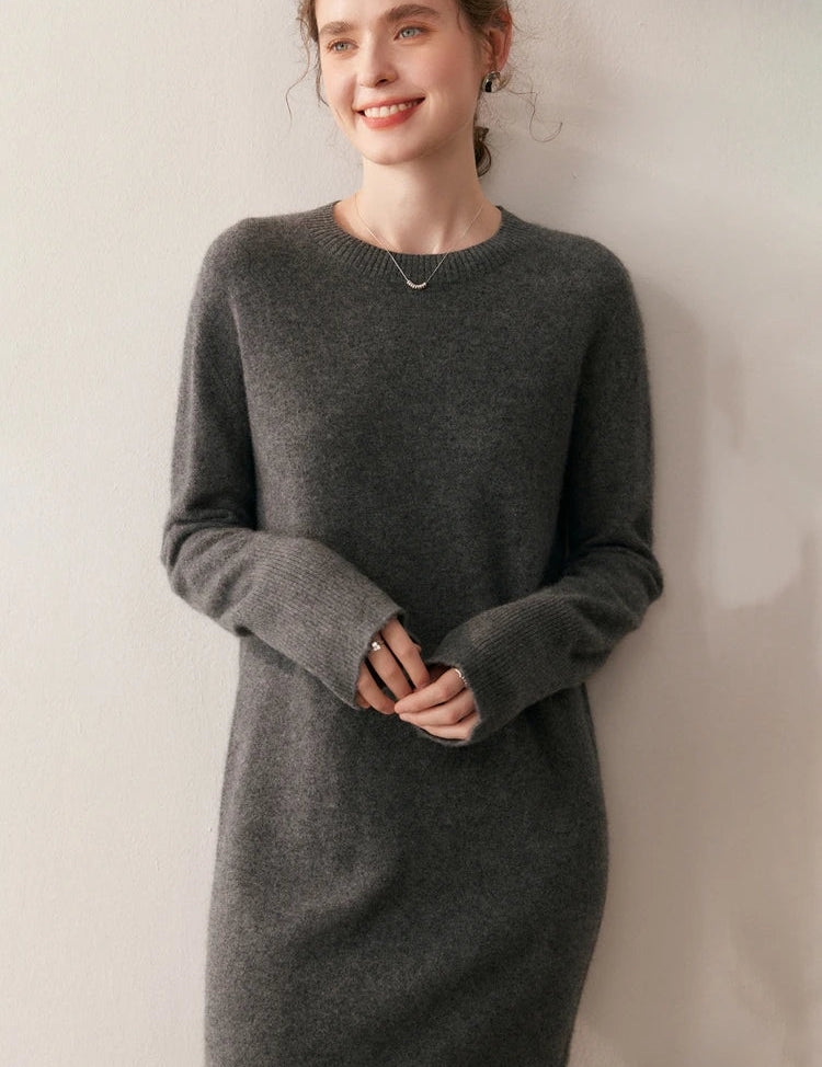 Kaschmir Midikleid zeitlos schlicht & edel für Herbst und Winter