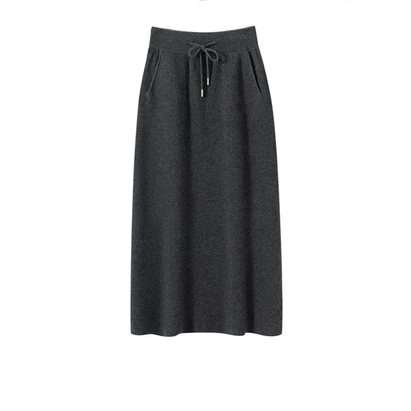 Kaschmir Damen Rock in Midi länge ideal für Herbst und Winter