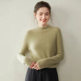 Locker sitzendes Kaschmir-Basic mit Stehkragen