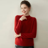 Locker sitzendes Kaschmir-Basic mit Stehkragen