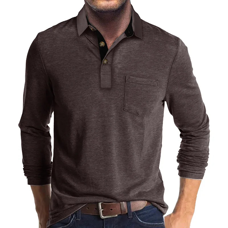 Jörg Herren Langarmshirt in Unifarbe