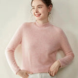 Locker sitzendes Kaschmir-Basic mit Stehkragen