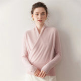 Damen Kaschmir-Mix V-Pullover