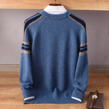 Herren Kaschmirpullover verdickt, locker & warm mit klassischem Rundhals