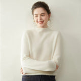 Locker sitzendes Kaschmir-Basic mit Stehkragen