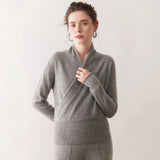 Damen Kaschmir-Mix V-Pullover