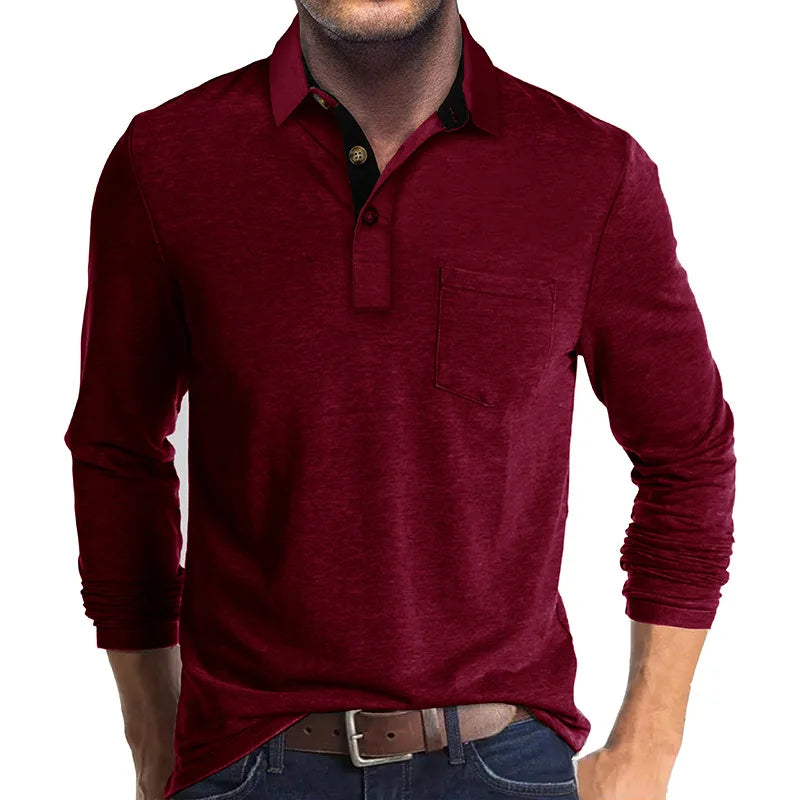 Jörg Herren Langarmshirt in Unifarbe
