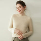 Locker sitzendes Kaschmir-Basic mit Stehkragen