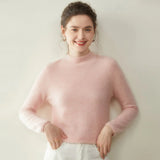 Locker sitzendes Kaschmir-Basic mit Stehkragen